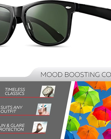 Retro Rewind Polarized Sunglasses for Men and Women - UV Protection Classic Sun Glasses