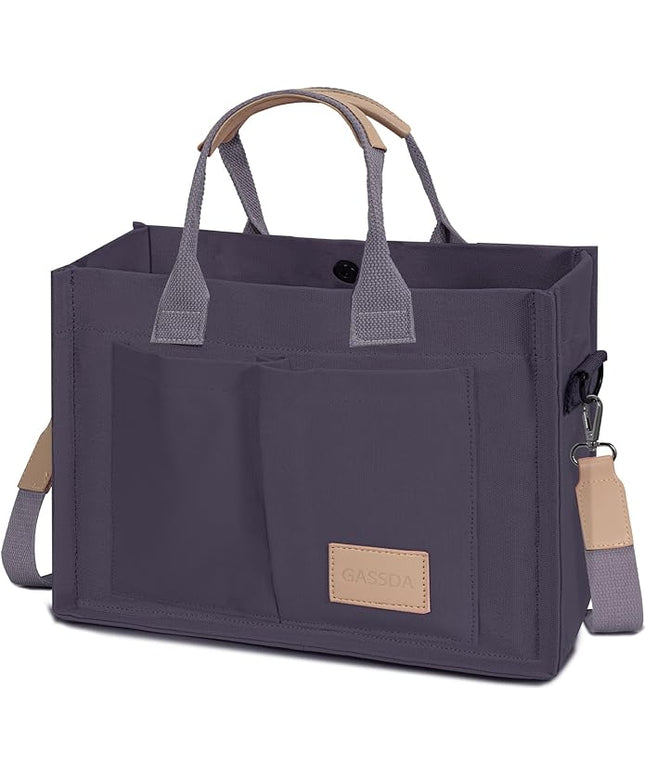 Canvas Tote Bag for Women Crossbody Work Purse with Pockets Top Handle Handbag Satchel Bags for Travel Nurse Teacher
