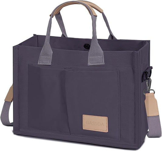 Canvas Tote Bag for Women Crossbody Work Purse with Pockets Top Handle Handbag Satchel Bags for Travel Nurse Teacher