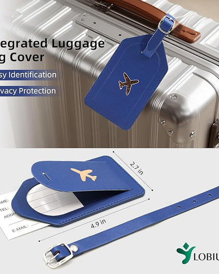 Passport Holder For Travel with Slot for AirTag & Luggage Tag Cover – RFID Blocking Travel Passport Wallet for Women/Men/Family | PU Leather Passport Case with Extra Money Pocket, Blue