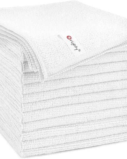 Orighty Microfiber Cleaning Cloth, 12 Pack Microfiber Towels for Cars, Highly Absorbent Car Cleaning Supplies, Lint Free Cloths Clean Rags for Car Care, House, Kitchen, 12x12 inch, White