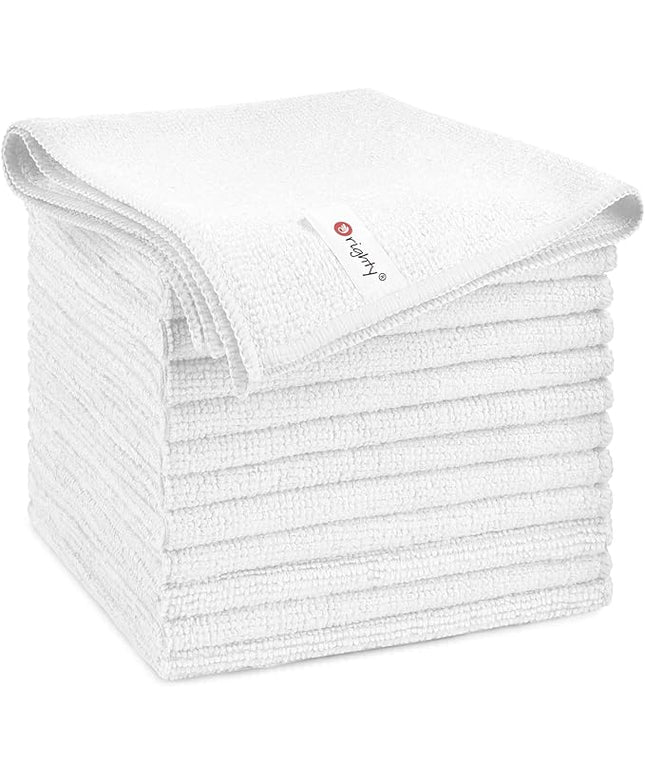 Orighty Microfiber Cleaning Cloth, 12 Pack Microfiber Towels for Cars, Highly Absorbent Car Cleaning Supplies, Lint Free Cloths Clean Rags for Car Care, House, Kitchen, 12x12 inch, White