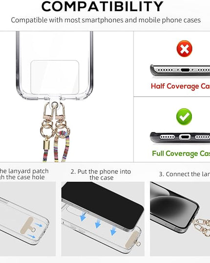 Phone Lanyard Crossbody Neck Strap with Charm Universal Adjustable Shoulder Strap Accessories