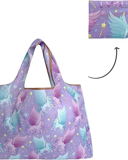 allydrew Large Foldable Tote Nylon Reusable Grocery Bags