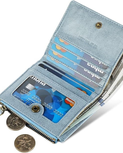 Lavemi Ultra Thin Small Compact Leather Womens Girls Wallets RFID Blocking Credit Card Holder for Women