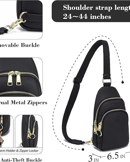 Anti Theft Crossbody Bags for Women Leather Sling Bag Cross Body Travel Purse Chest Bags Fanny Pack Gift Teen Girl
