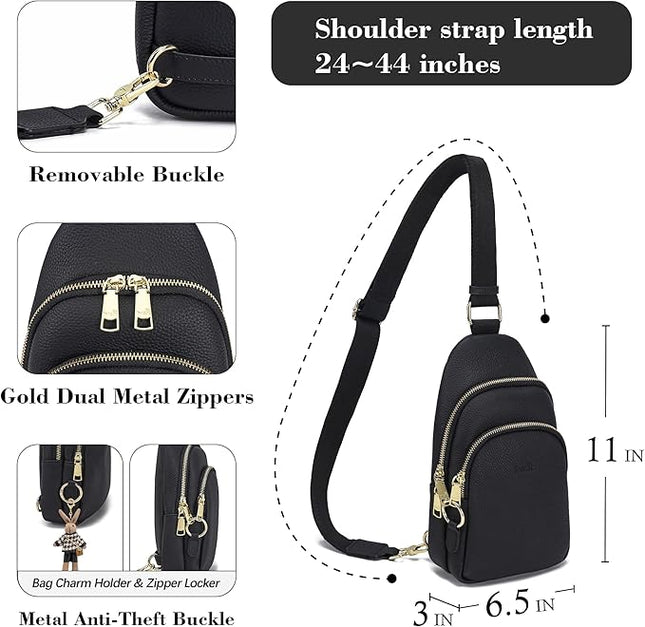 Anti Theft Crossbody Bags for Women Leather Sling Bag Cross Body Travel Purse Chest Bags Fanny Pack Gift Teen Girl