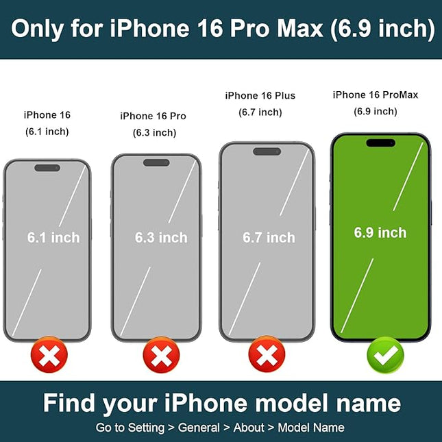 Folosu Compatible with iPhone 16 Pro Max Case Wallet with Card Holder, 360°Rotation Finger Ring Holder Kickstand, RFID Blocking Leather Protective Double Buttons Shockproof Cover 6.9 Inch Red