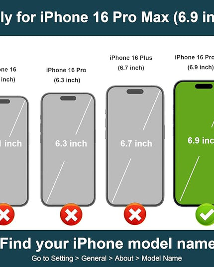 Folosu for iPhone 16 Pro Max Wallet Case with Card Holder, Hand Wrist Strap Loop Holder Kickstand, RFID Blocking Finger Grip Ring PU Leather Double Buttons Shockproof Cover 6.9" Black