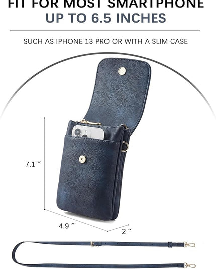BOSTANTEN Vegan Leather Small Crossbody Bags for Women Designer Cell Phone Bag Wallet Purses Adjustable Strap