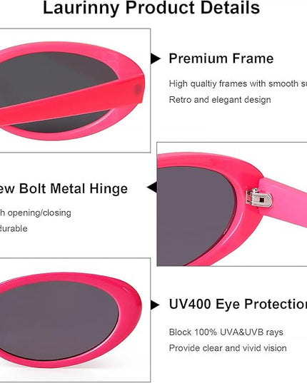 90s Sunglasses for Women Men Retro Small Oval Sunglasses