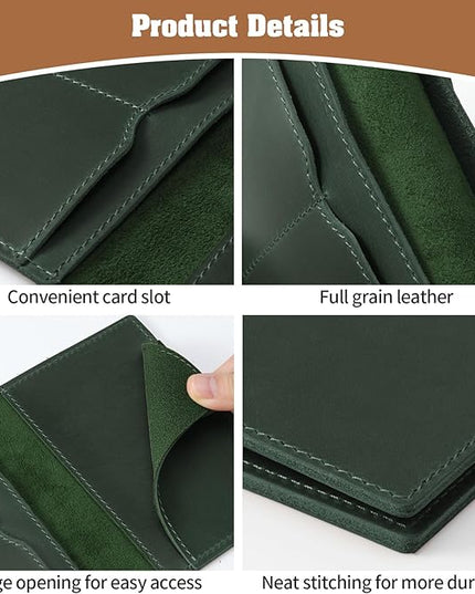 Jack&Chris Leather Passport Holder, Handmade Passport cover, Travel Wallet Cover Case for Men and Women, Leather Travel Documents Organizer Protector, JC107