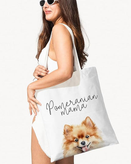 Dog Mama Canvas Tote Bag for Women, Dogs Lover Gift for Dog Mom, Birthday Christmas Cute Rottweiler Gifts For Women.