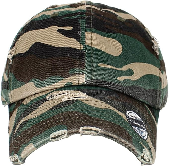 KBETHOS Vintage Washed Distressed Cotton Dad Hat Baseball Cap Adjustable Polo Trucker Unisex Style Headwear
