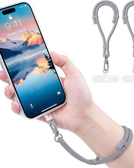 Phone Wrist Strap with 2 Phone Tether Tab, 2 Pack Adjustable Anti-Theft Cell Phone Lanyard for Travel & Outdoors