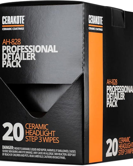 CERAKOTE® Ceramic Headlight Restoration Professional Detailer Pack (20 Ceramic Wipes) - Brings Headlights Back to Like New Condition - Step 3 Only