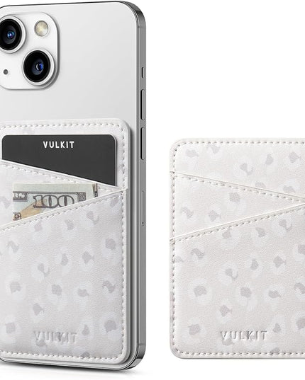 VULKIT Phone Card Holder Wallet Leather Adhesive Pocket RFID Blocking Credit Card Sleeves Stick Back of Phone Smartphones