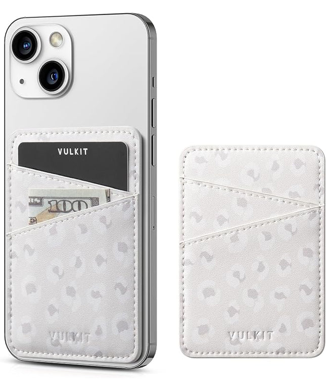 VULKIT Phone Card Holder Wallet Leather Adhesive Pocket RFID Blocking Credit Card Sleeves Stick Back of Phone Smartphones