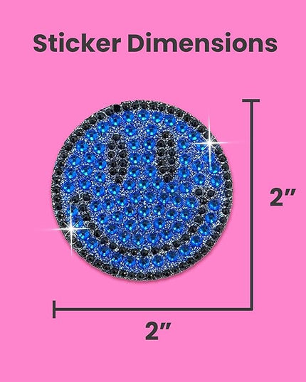 StickerBeans® Rhinestone Stickers - Blue Spirit 4-Pack, 2” x 2” Each, Unique Sparkly Cut-to-Shape for Collecting, Trading, Decorating Laptops, Phone Cases, Scrapbooks, for Kids, Teens, & Adults
