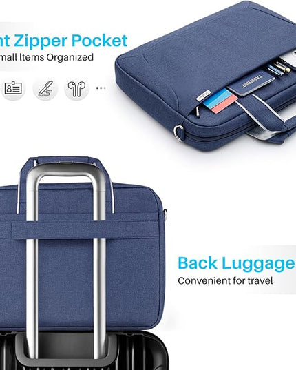 15.6 16 Inch Laptop Shoulder Bag for Men Women,Waterproof Computer Carrying Case Messenger Bag with Strap,Laptop Briefcase for 14-15-16 Inch MacBook/Chromebook/Notebook Hp Dell Acer Asus,Blue