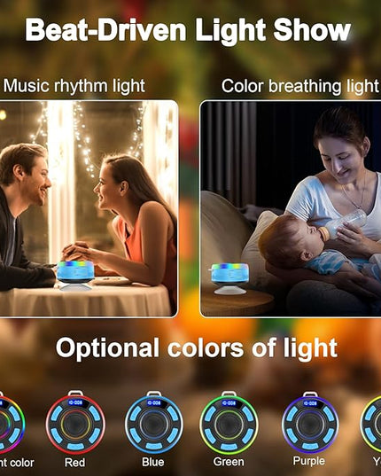 Shower Bluetooth Speaker IPX7 Waterproof, Portable Bluetooth Speakers with Suction Cup and Time Display, Crystal Sound&Bass LED Light 1100mAh, Wireless Shower Speaker for Outdoor/Kayak Dark Blue