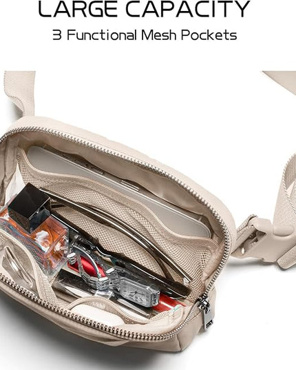 Belt Bag for Women Fanny Pack Crossbody Bags for Women Fashion Waist Packs with Adjustable Strap Gifts for Teen Girls Women Men (Beige)