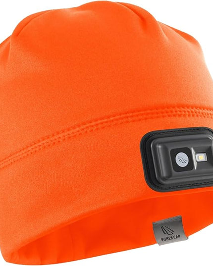 POWERCAP LED Hat Light 150 Lumens Rechargeable Fleece Beanie with Bright Built-in Headlamp Waterproof LED Warm One Size Cap