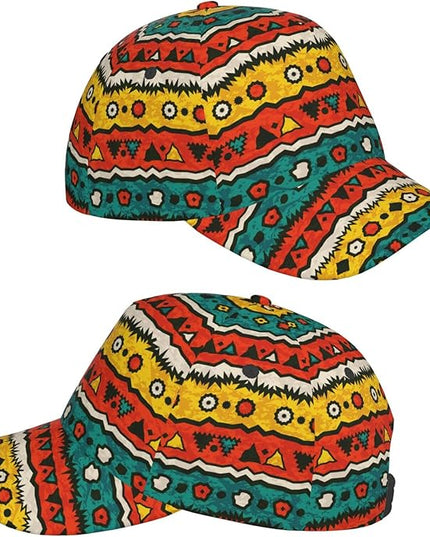 African Ethnic Tribal Style Baseball Cap for Men Women, Fashion Adjustable African Hat Casual Trucker Hats Sun Caps