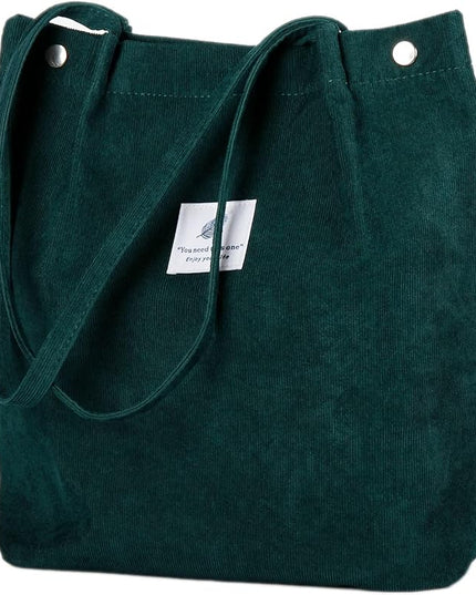Corduroy Tote Bag Cute Tote Bags for Women Shoulder Bag with Inner Pocket for Work Beach Travel and Shopping Grocery