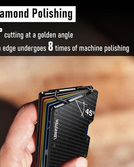 Lenvoten Extra Durable Hinged Minimalist Wallet for Men | Slim Metal RFID Blocking Wallet | Credit Card Holder & Money Clip Holds 20 Cards | Premium Scratch-Resistant Finish | Ideal Gift for Men