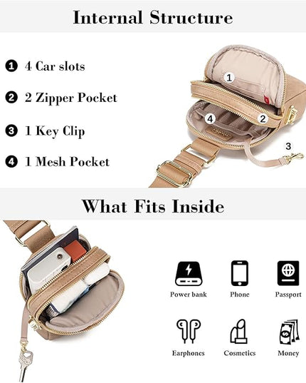 INICAT Small Anti Theft Crossbody Bags Women Valentine's Day Gifts, Vegan Leather Sling Cross Body Purse Travel Essentials