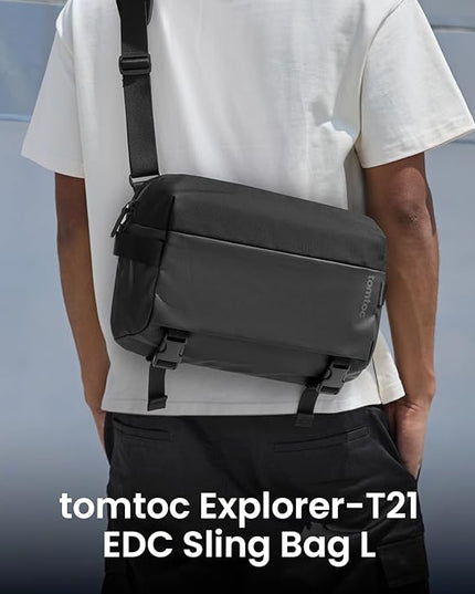 tomtoc Compact EDC Sling Bag 3L-10L, Minimalist Crossbody Bag Chest Shoulder Pack for Men Women, X-pac/Recycled Polyester