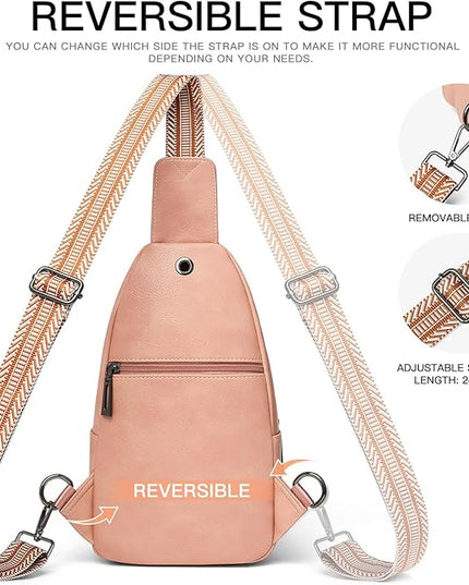 7L Sling Bag for Women Men Leather Small Sling Backpack Daypack Anti Theft Fanny Pack Crossbody Purse Travel