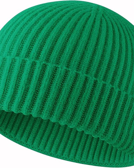 ROYBENS Swag Wool Knit Cuff Short Fisherman Beanie for Men Women, Winter Warm Hats