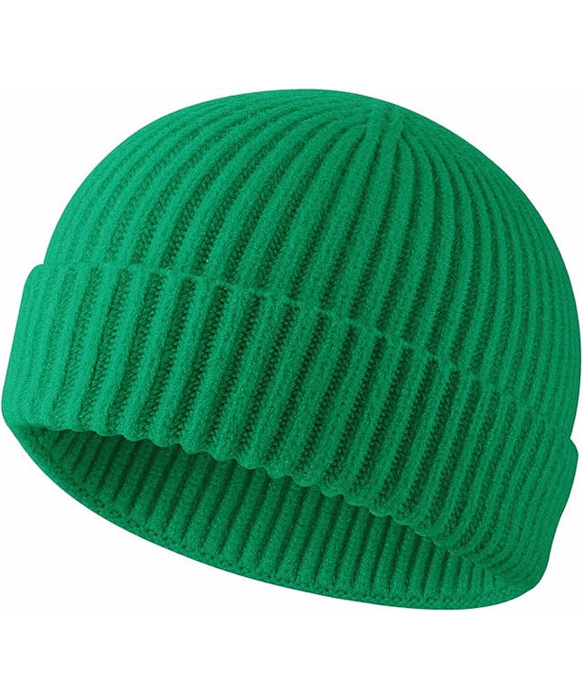 ROYBENS Swag Wool Knit Cuff Short Fisherman Beanie for Men Women, Winter Warm Hats