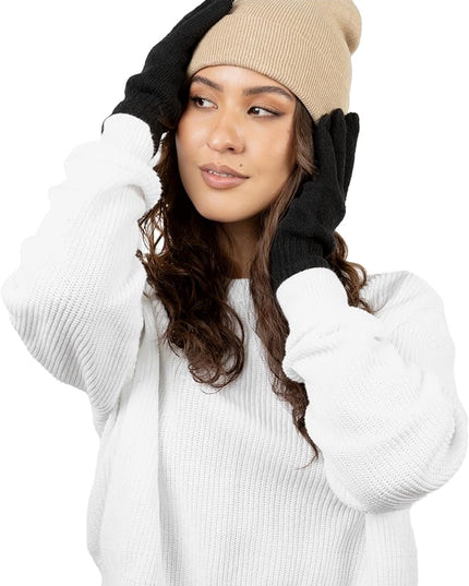 25 Pack Winter Beanie Hats, Unisex Thermal Toboggan Cold Weather Cuffed Caps Bulk Bundle