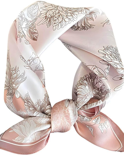 100% Mulberry Silk Scarf for Women Hair Lightweight Square Neckerchief Wrap For Head Scarves 21"