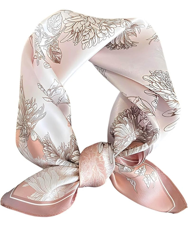 100% Mulberry Silk Scarf for Women Hair Lightweight Square Neckerchief Wrap For Head Scarves 21"