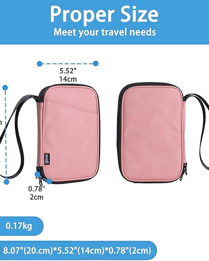 family passport holder for 4 pink multiple passport bag passport wallet for travel passport cover rfid blocking for women waterproof wallet with zipper passport case for men