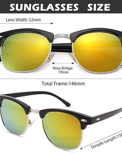 Pro Acme Semi-Rimless Polarized Sunglasses UV 400 Protection for Women Men