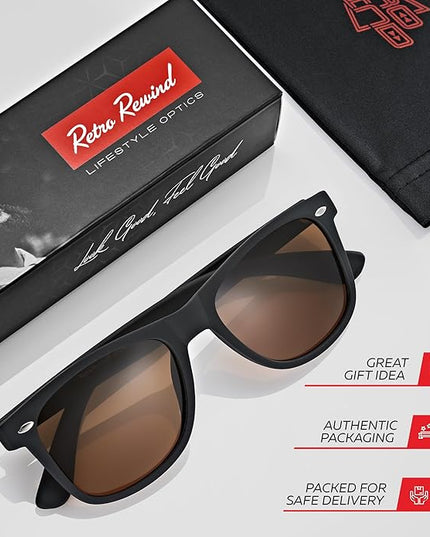 Retro Rewind Polarized Sunglasses for Men and Women - UV Protection Classic Sun Glasses