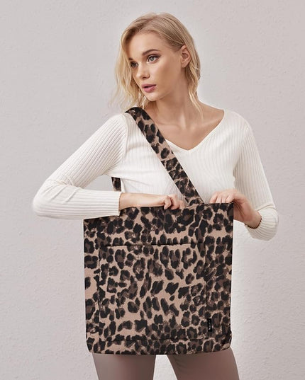 Prite Corduroy Tote Bag for Women Large Shoulder Bag with Zipper and Pockets for College Work Travel Shopping