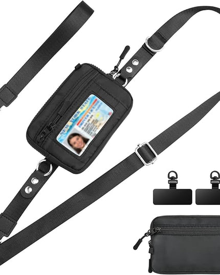 TiMOVO Clip and Go Phone Strap Crossbody with Detachable Wallet, RFID Blocking, Adjustable Anti-Theft Phone Lanyard