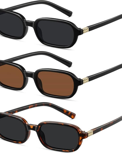 Retro Rectangle Sunglasses for Women Men Trendy Vintage Small Square Sun Glasses 90s Fashion Cute Sunnies CL010