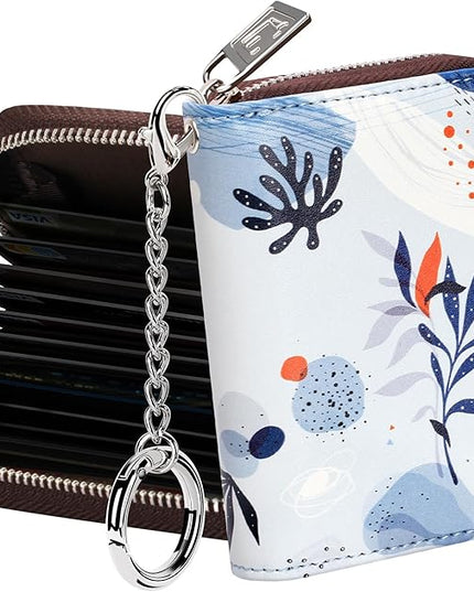 FurArt Zipper Wallet Women, RFID Blocking Credit Card Wallet, Business Card Holder, Compact Size KeyChain Wallet