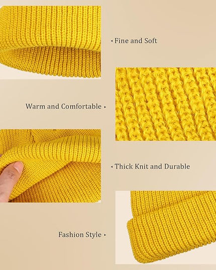 SATINIOR Trawler Beanie Watch Hat Roll-up Edge Skullcap Fisherman Beanie for Women Men