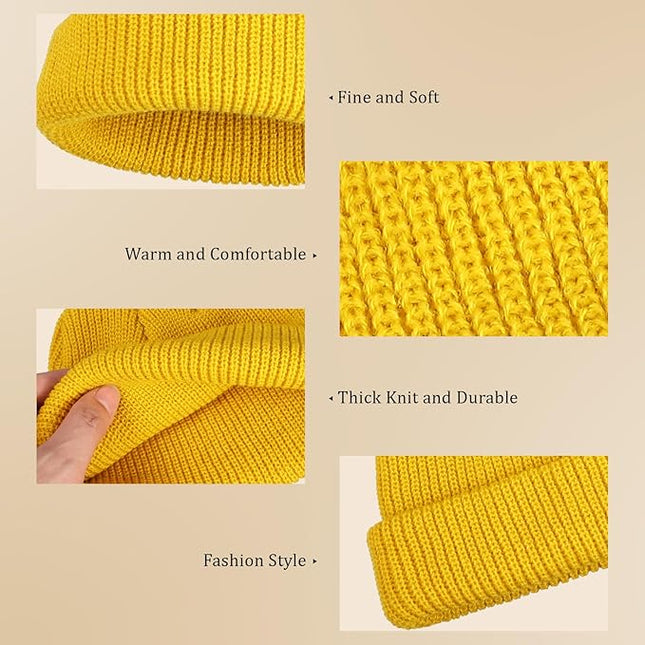 SATINIOR Trawler Beanie Watch Hat Roll-up Edge Skullcap Fisherman Beanie for Women Men