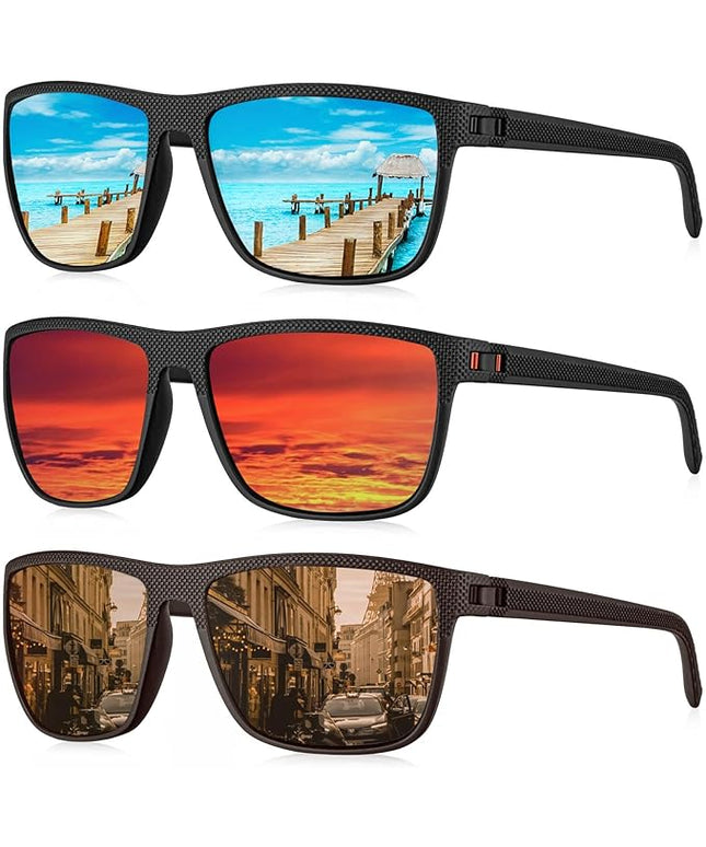 KALIYADI Polarized Sunglasses for Men, Lightweight Sun Glasses with UV Protection for Driving Fishing Golf