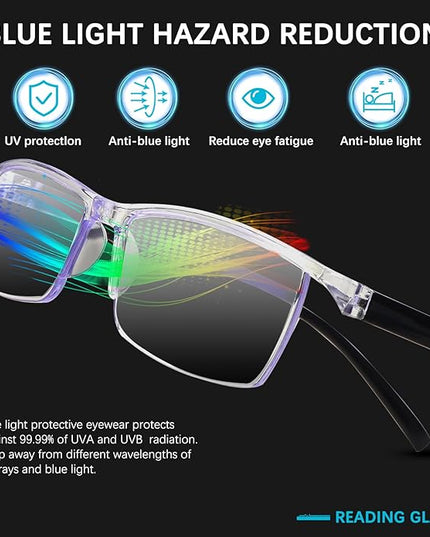 NORPERWIS Reading Glasses Men 3 pack Blue Light Blocking Readers Mens Spring Hinge Comfortable Glasses