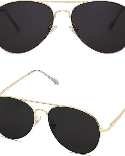 SOJOS Classic Aviator Sunglasses for Women Men Metal Frame Spring Hinges SJ1030